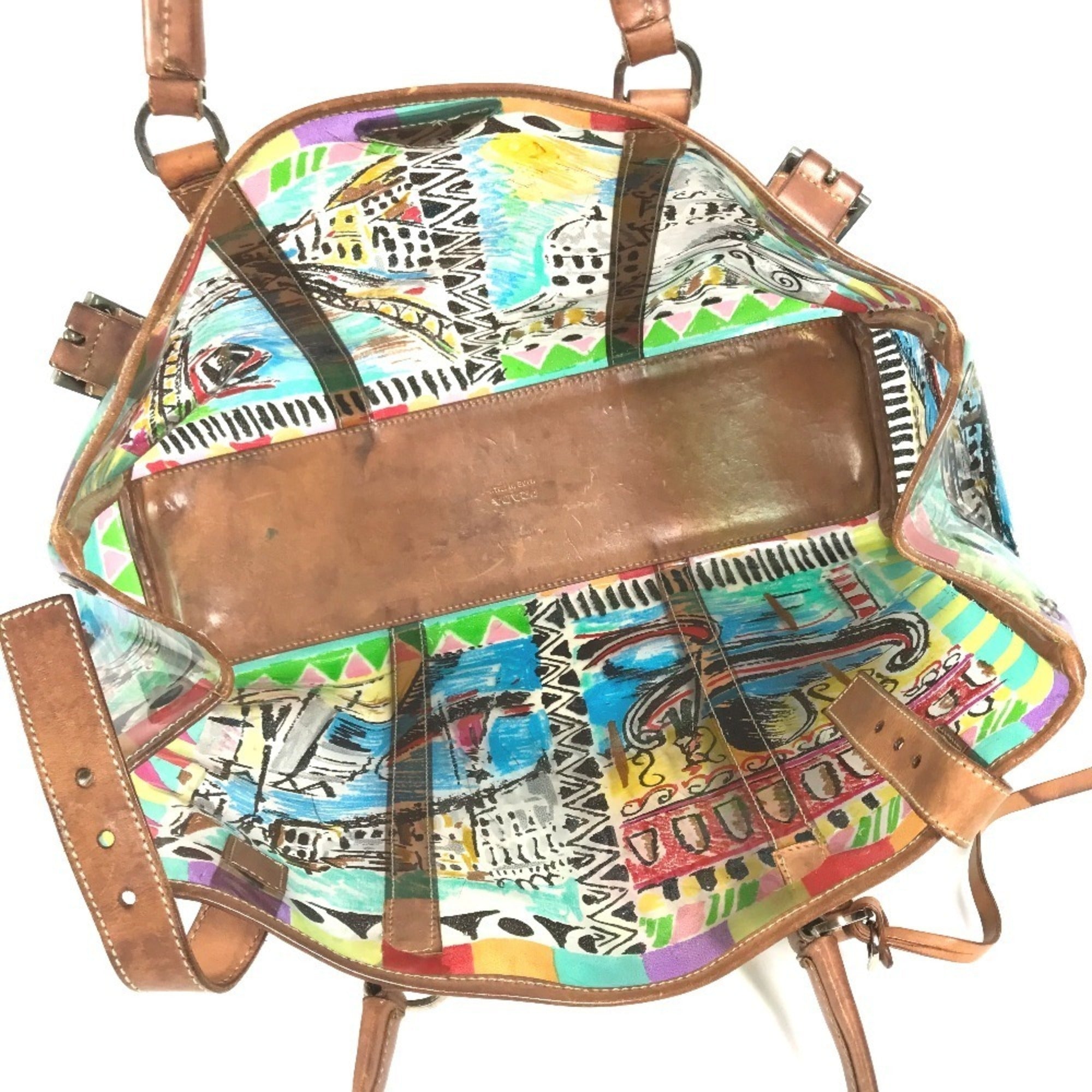 Prada Multi-Color Vinyl Shoulder Bag Tote Bag