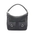 Gucci Black Nylon Leather Handbag Shoulder Bag (Pre-Owned)