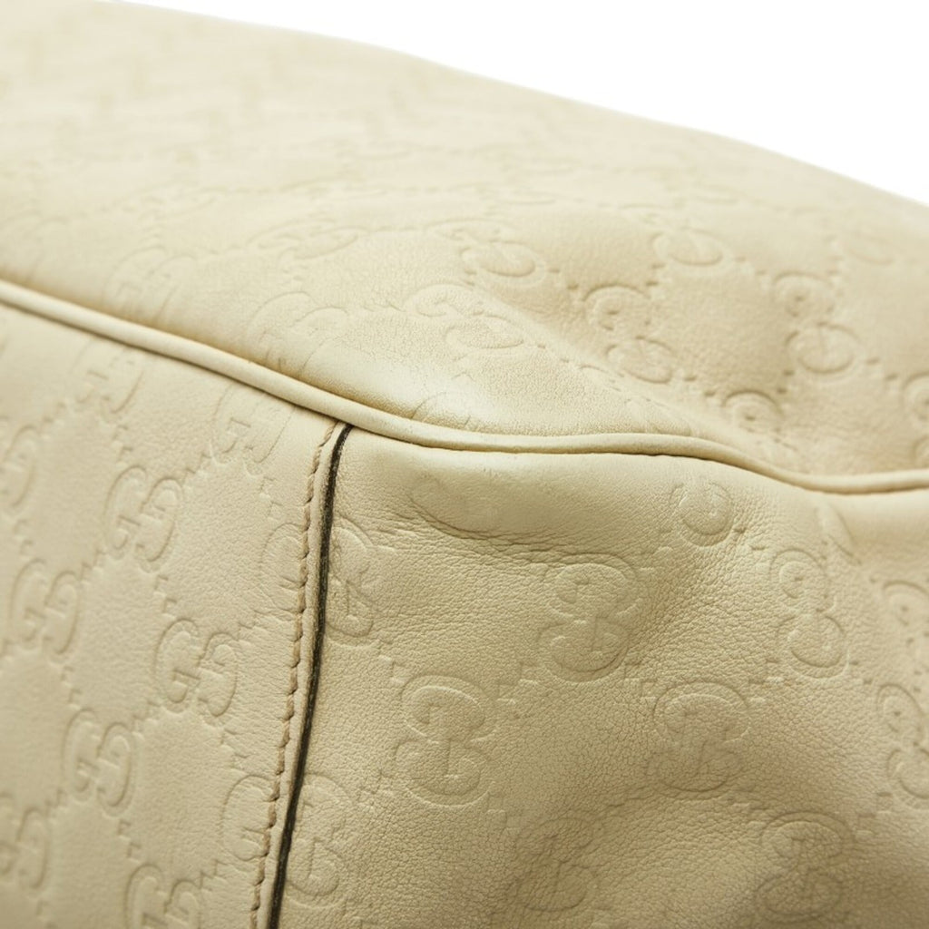 Gucci Beige Canvas Leather Handbag Tote Bag (Pre-Owned)