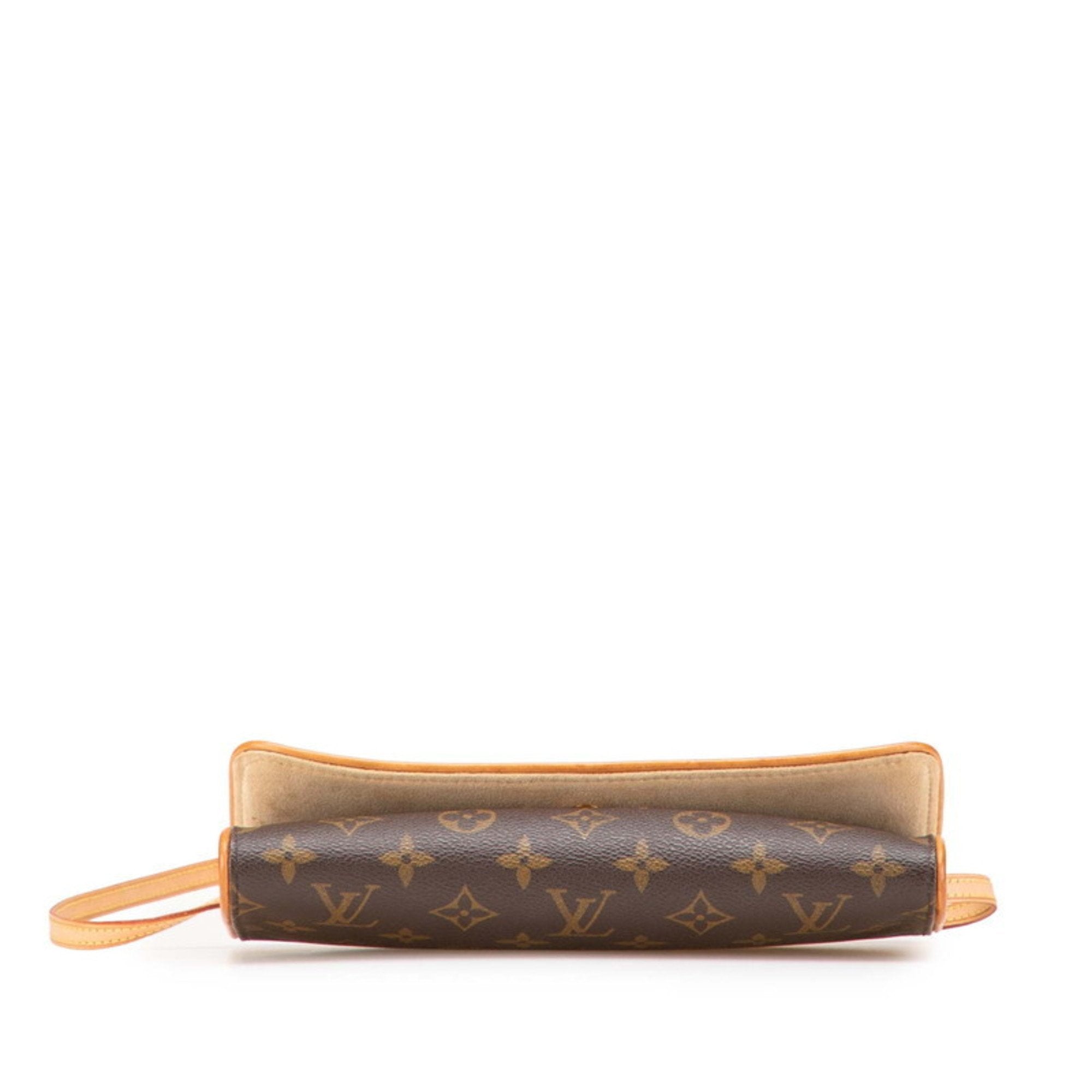 Louis Vuitton Brown Pvc Leather Pochette Shoulder Bag