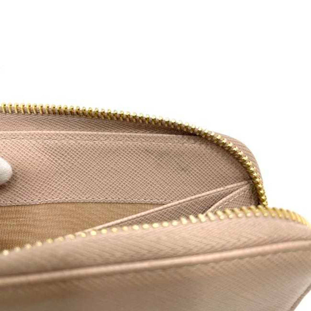 Prada Beige Leather Long Wallet (Bi-Fold)
