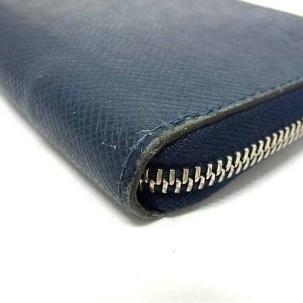 Louis Vuitton Navy Navy Blue Taiga Leather Long Wallet