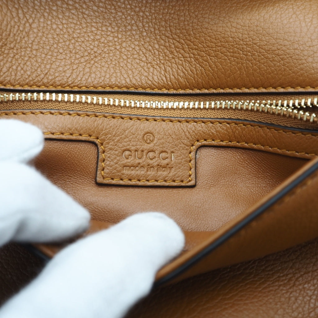 Gucci Camel Leather Shoulder Bag (Pre-Owned)