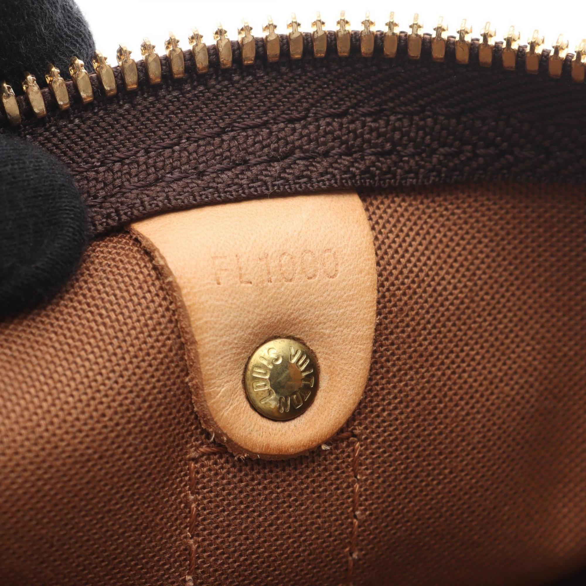 Louis Vuitton Brown Coated Canvas Leather Boston Bag Handbag
