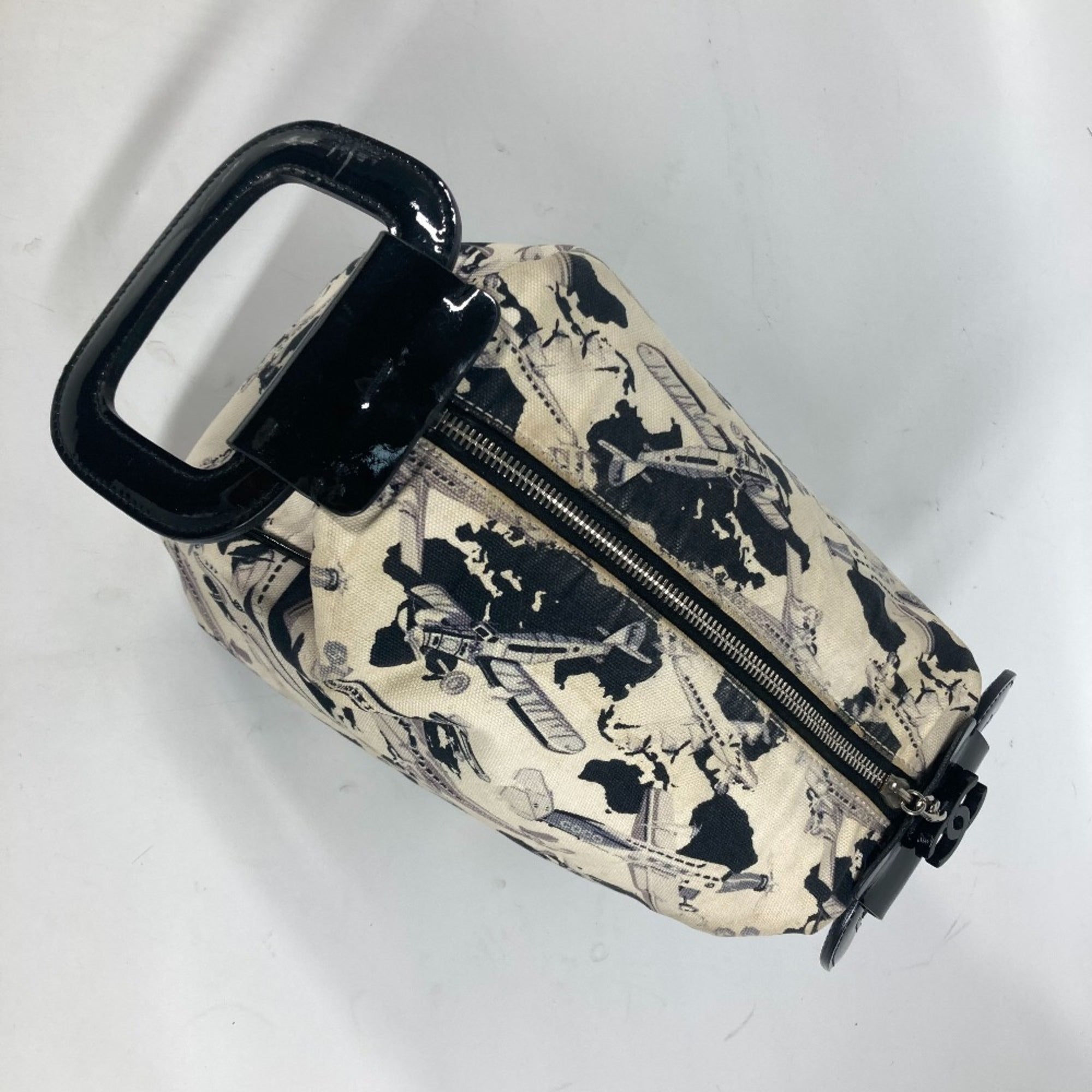 Chanel Black White Canvas Handbag