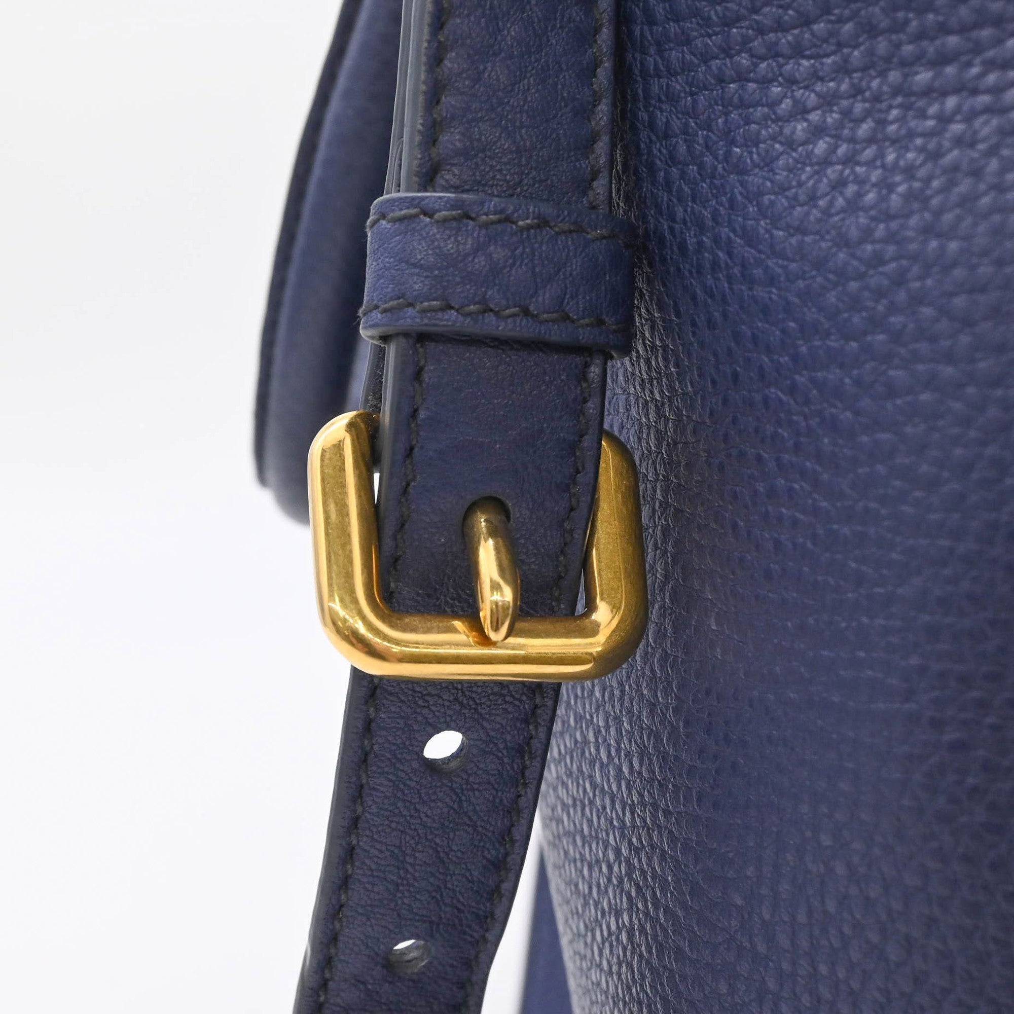 Prada Blue Leather Shoulder Bag Tote Bag