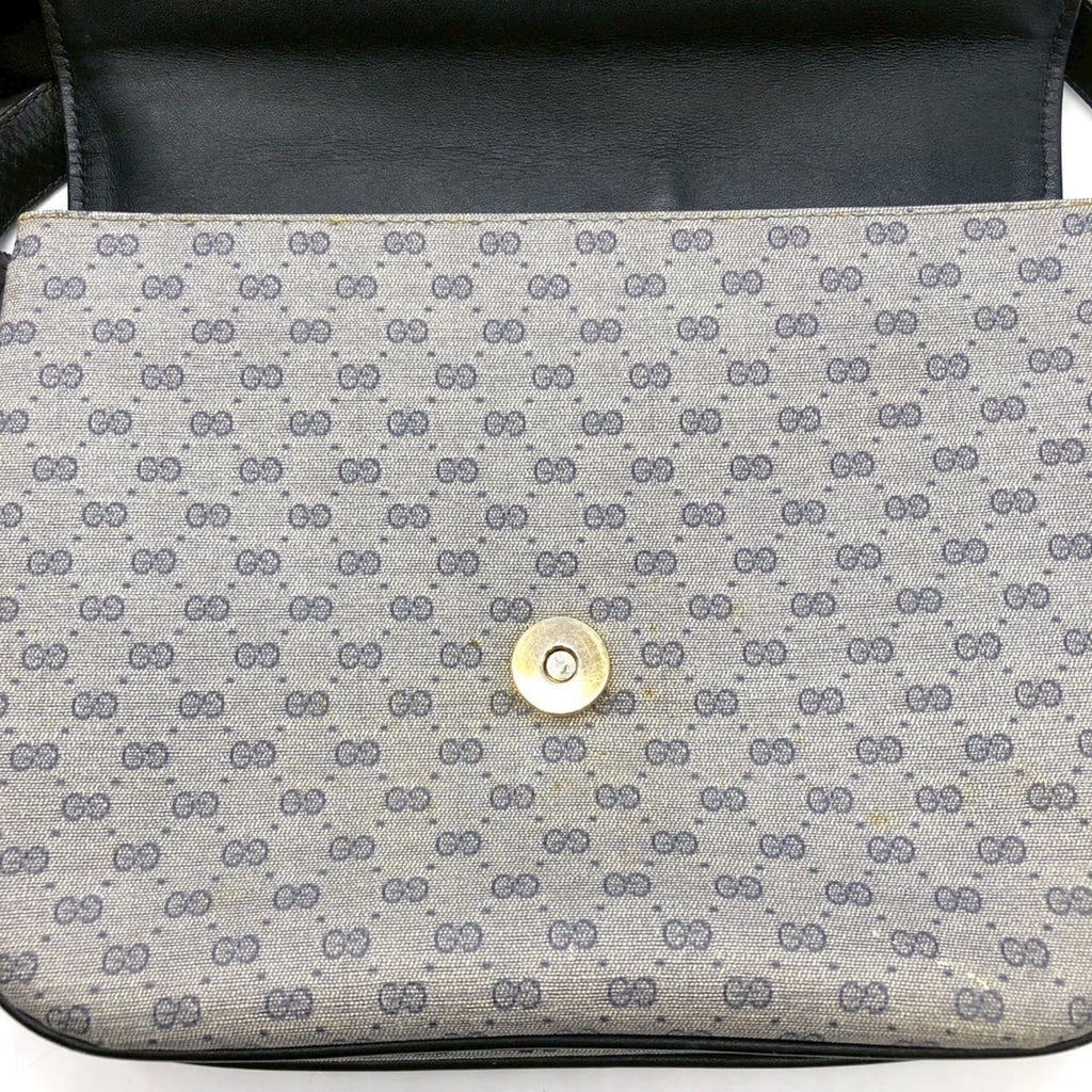 Gucci Navy Micro Gg Leather Leather Shoulder Bag (Pre-Owned)