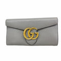 Gucci Gray Leather Long Wallet (Bi-Fold) (Pre-Owned)
