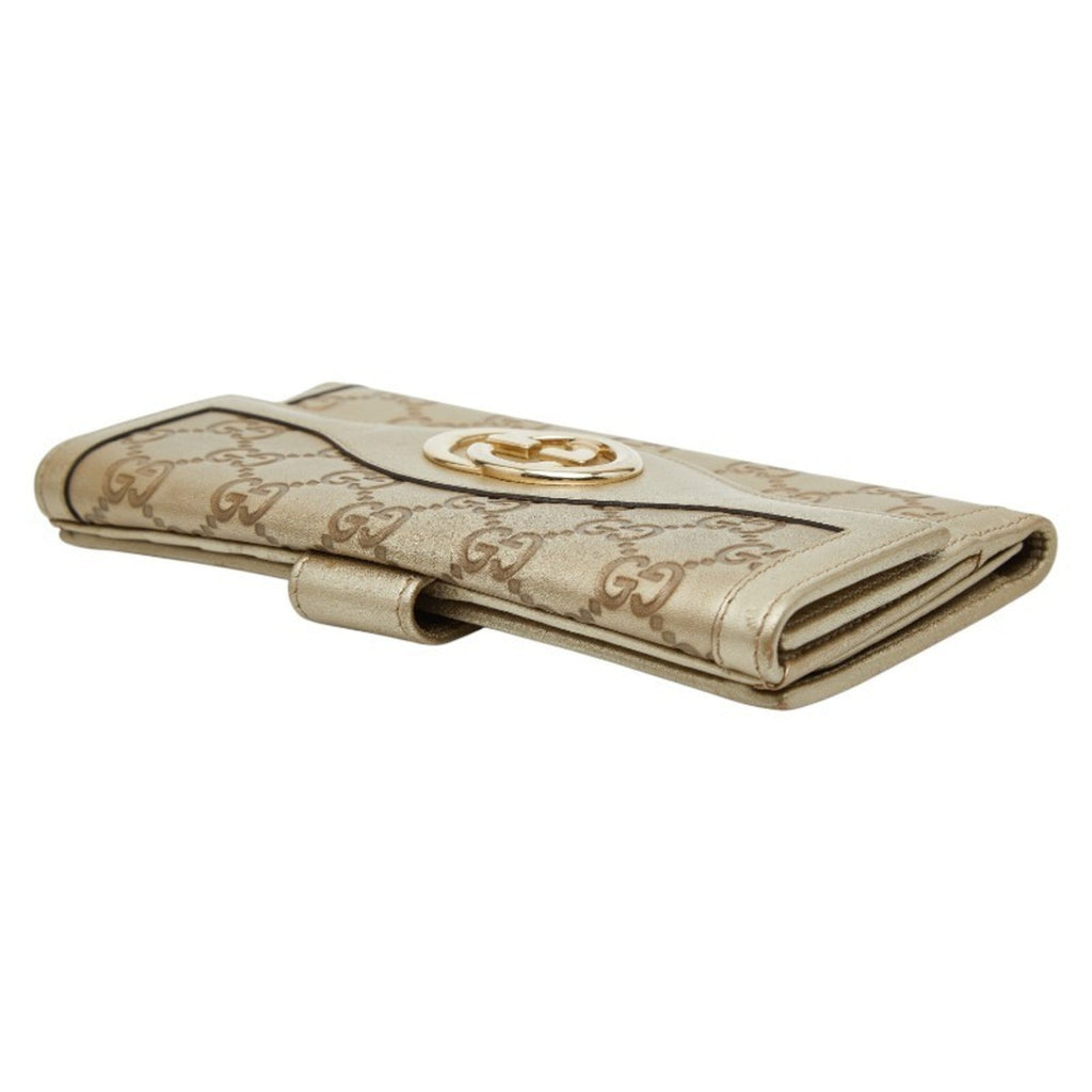 Gucci Gold Leather Coin Purse/Coin Case (Pre-Owned)