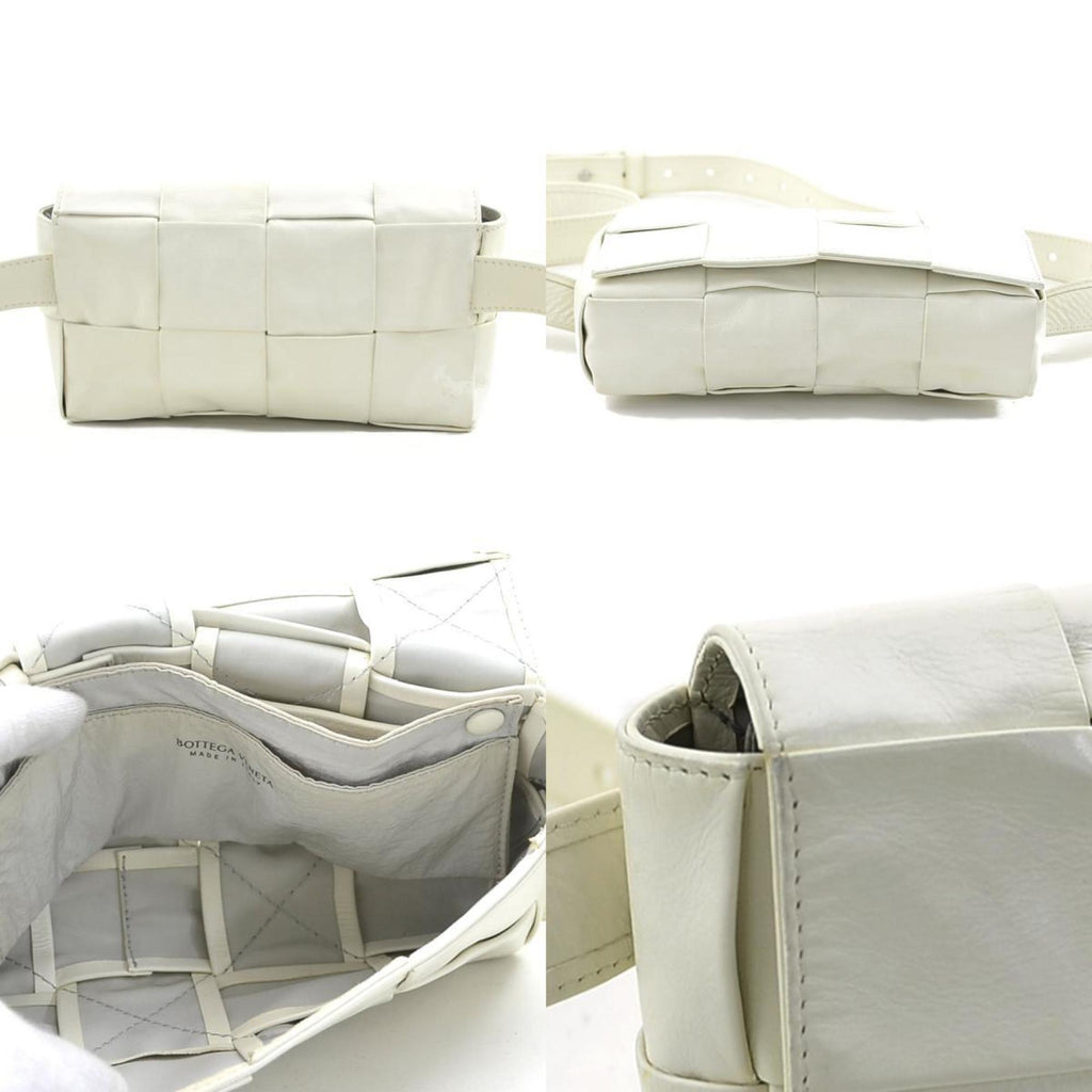 Bottega Veneta White Leather Fanny Pack