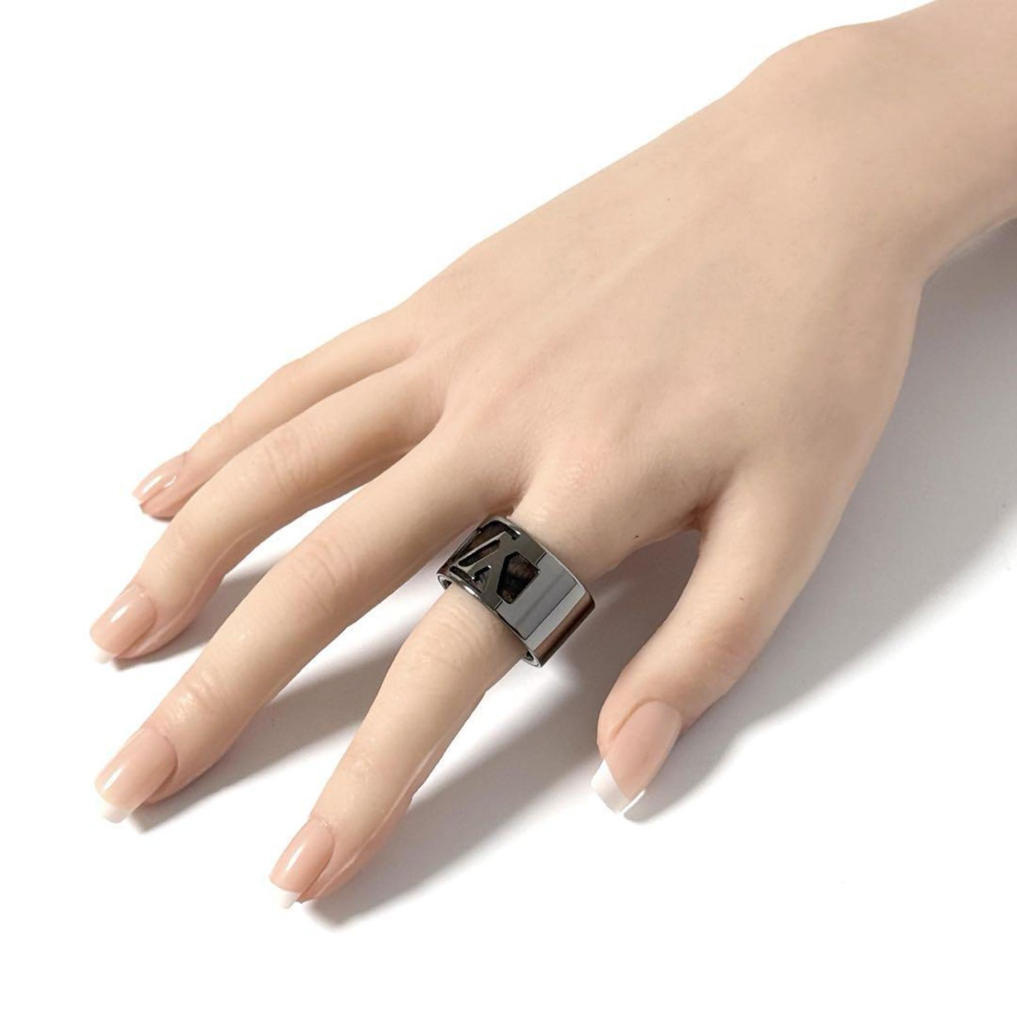 Louis Vuitton Silver Metal Band Ring
