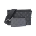 Louis Vuitton Black Gris Coated Canvas Pouch Shoulder Bag