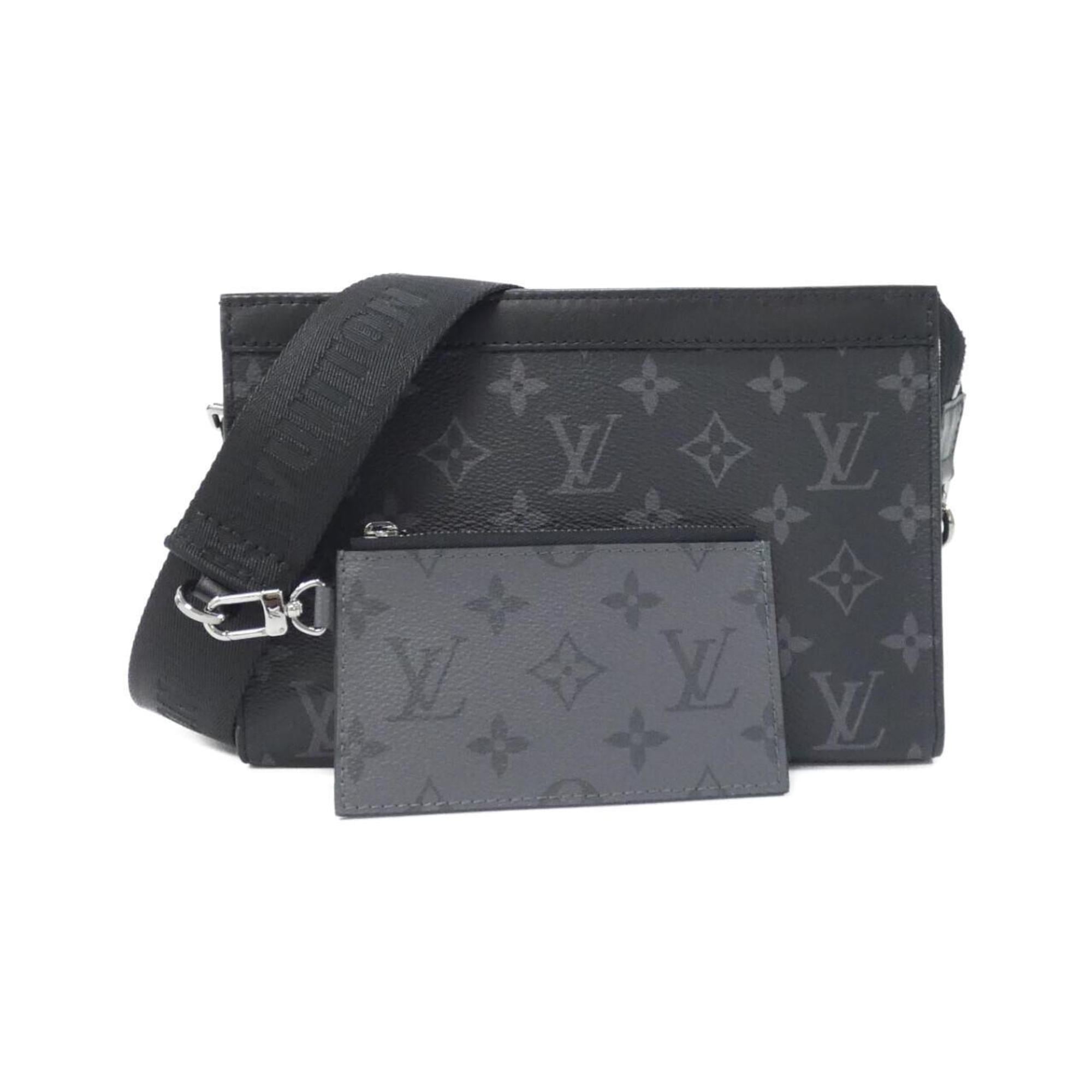 Louis Vuitton Black Gris Coated Canvas Pouch Shoulder Bag