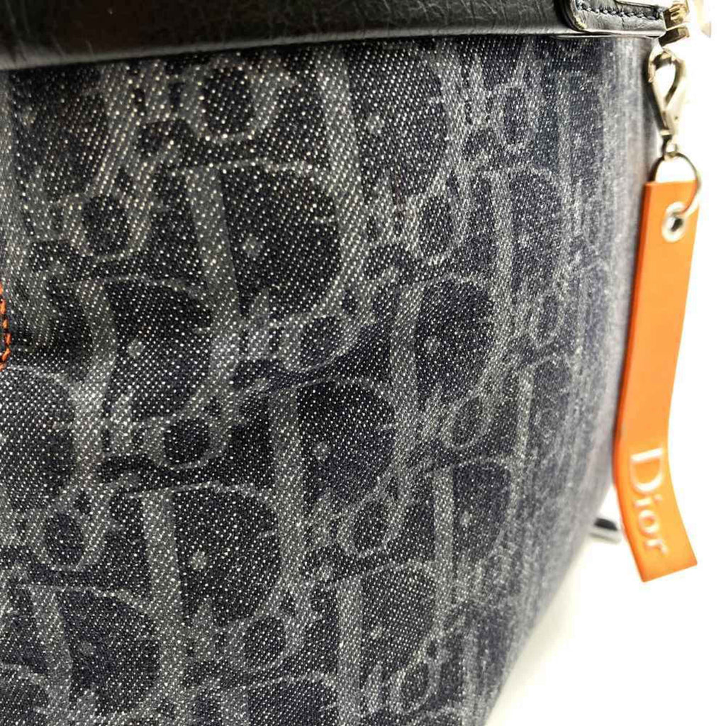 Christian Dior Navy Denim Leather Tote Bag (Pre-Owned)