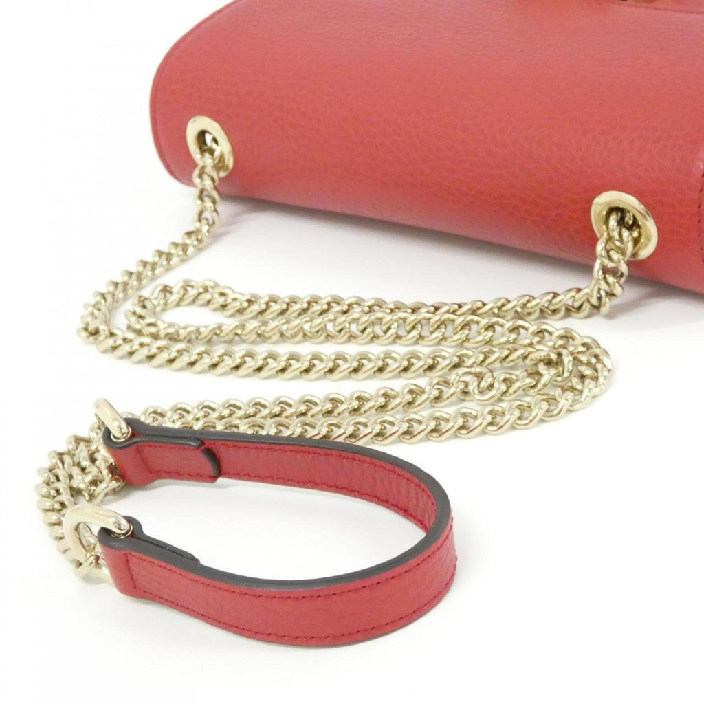 Gucci Red Color Leather Shoulder Bag (Pre-Owned)