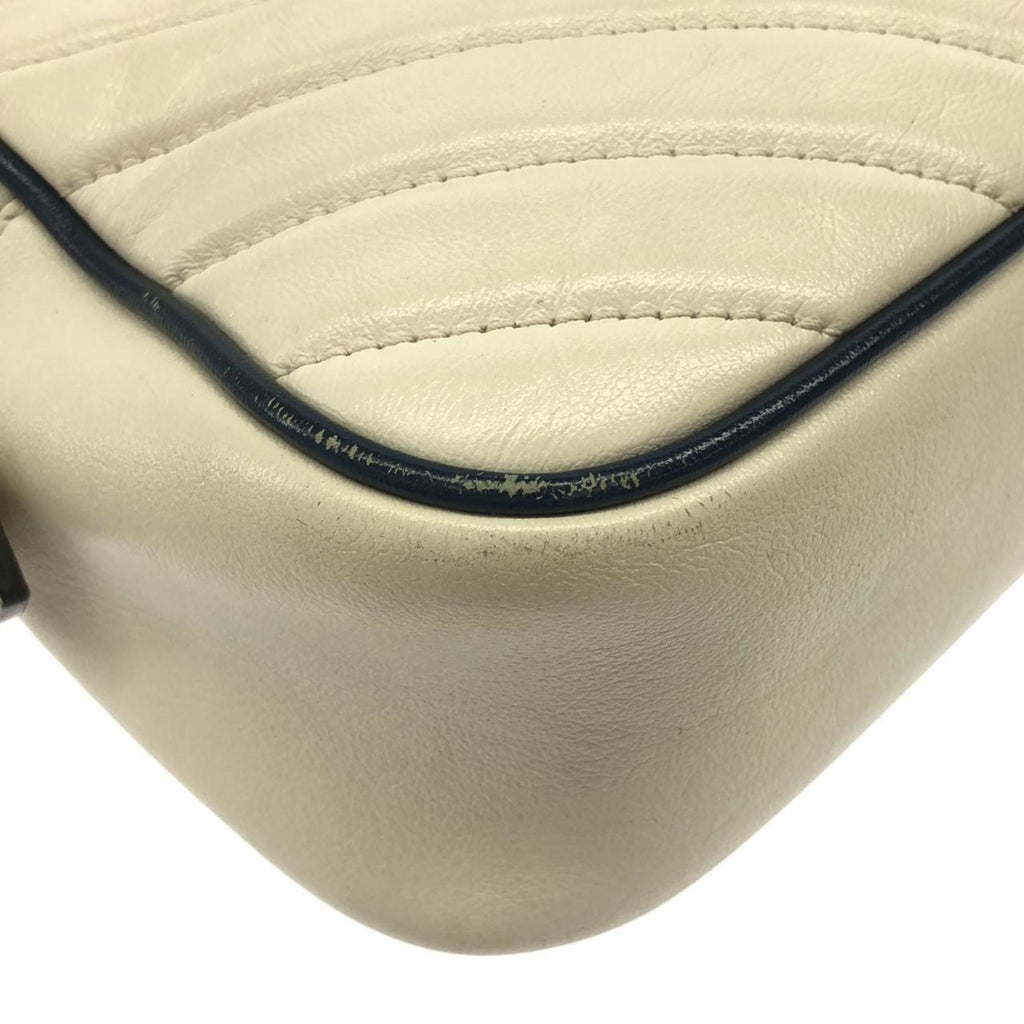 Gucci Dark Blue White Leather Shoulder Bag (Pre-Owned)