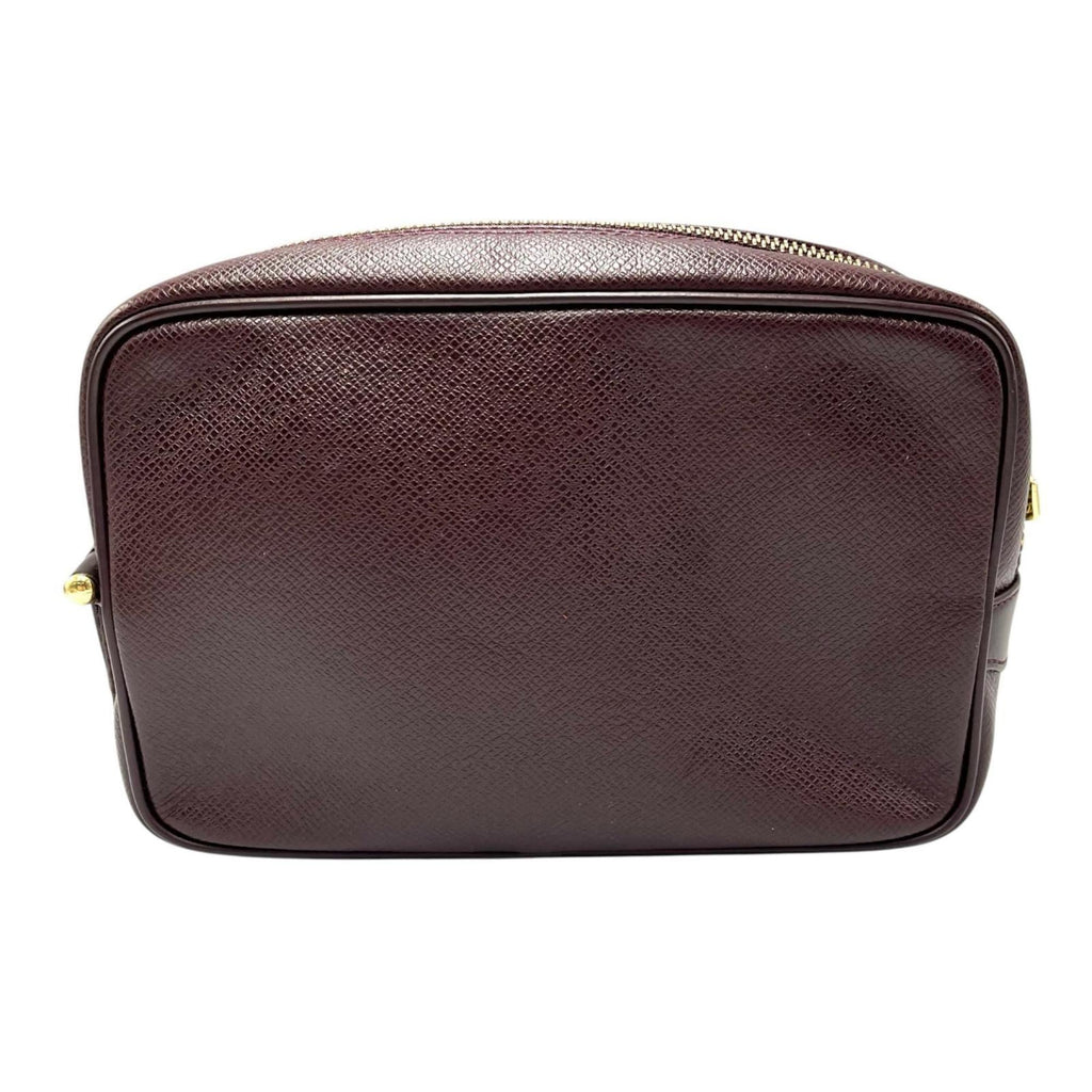 Louis Vuitton Brown Leather Clutch Bag