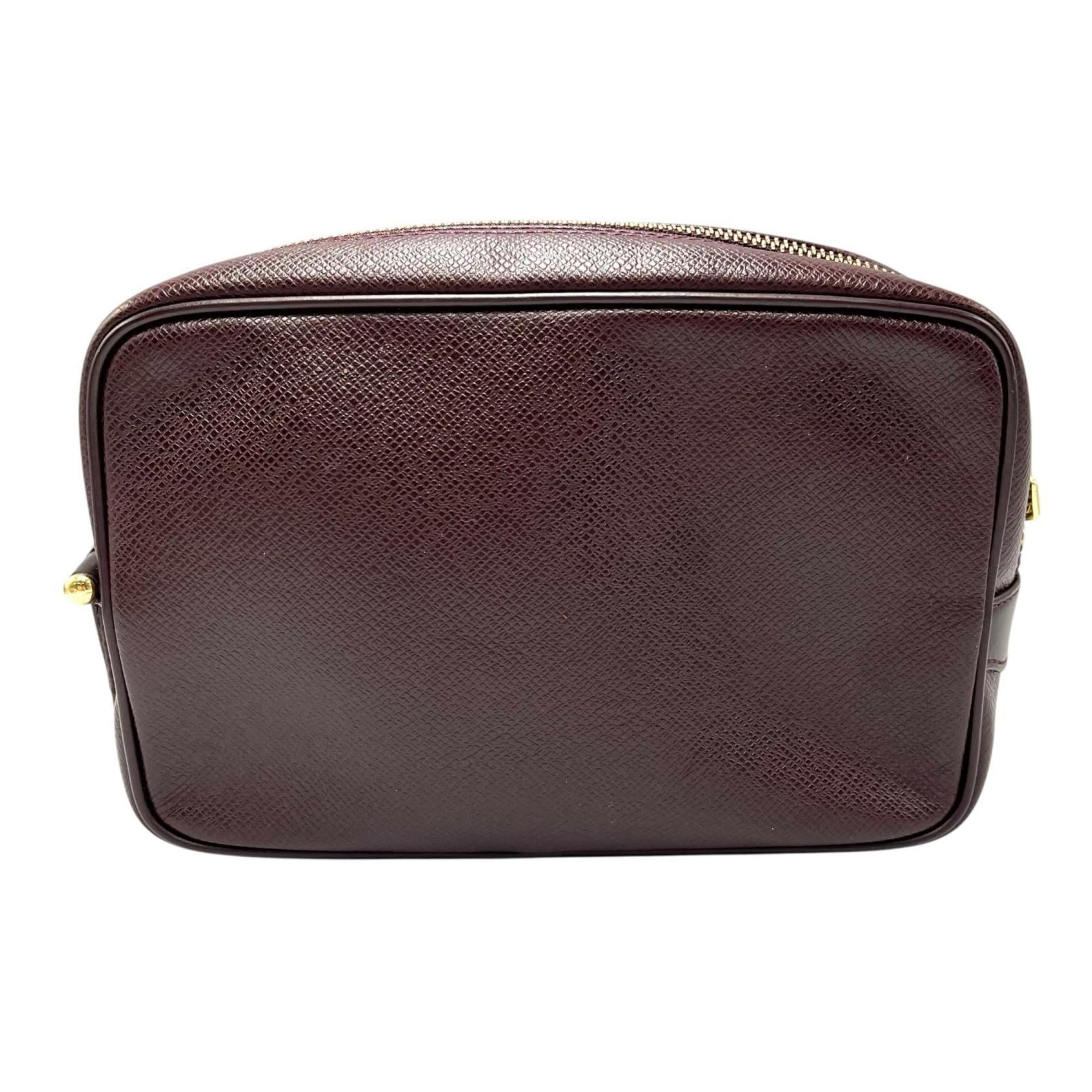 Louis Vuitton Brown Leather Clutch Bag