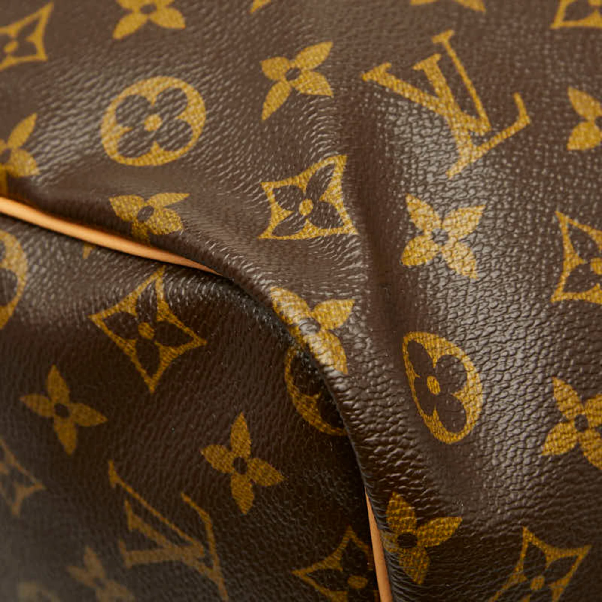 Louis Vuitton Brown Pvc Leather Boston Bag Shoulder Bag