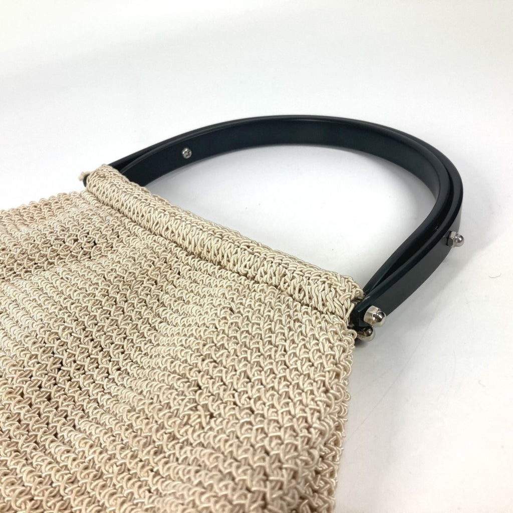 Chanel Beige Black Mesh Handbag