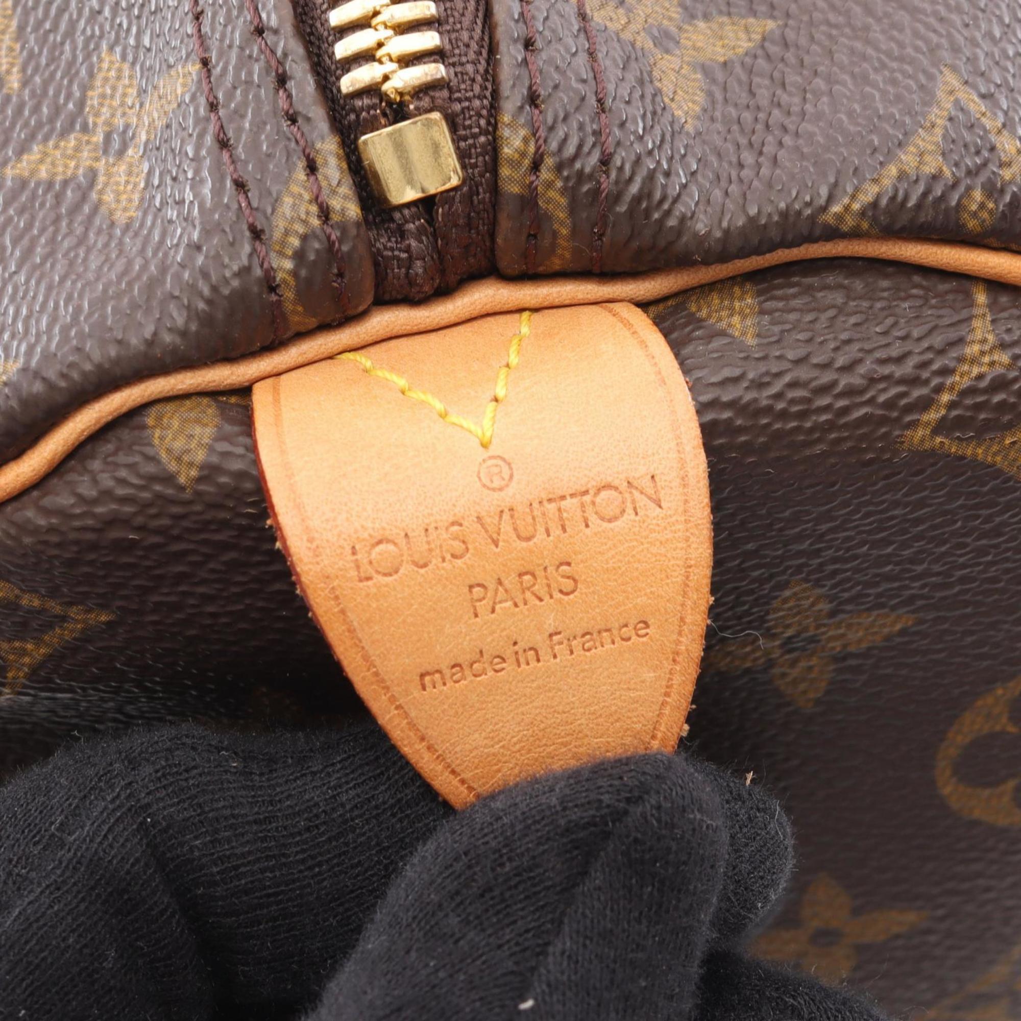 Louis Vuitton Brown Coated Canvas Leather Boston Bag Handbag