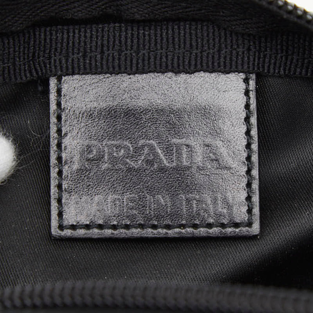 Prada Black Nylon Leather Pouch