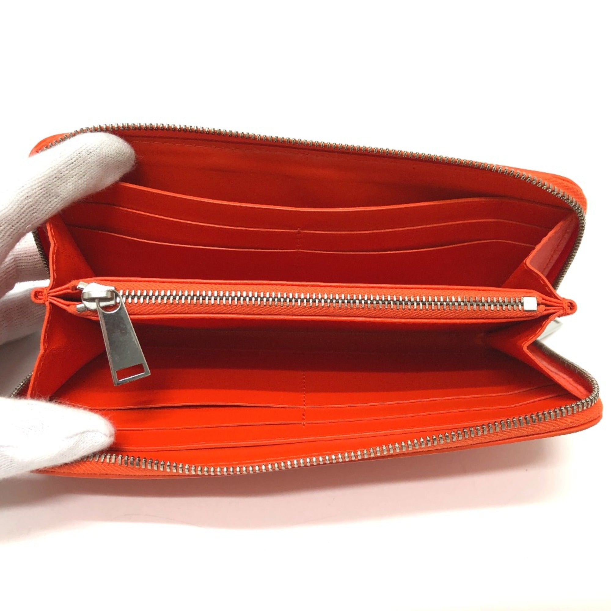 Bottega Veneta Orange Leather Long Wallet (Bi-Fold)