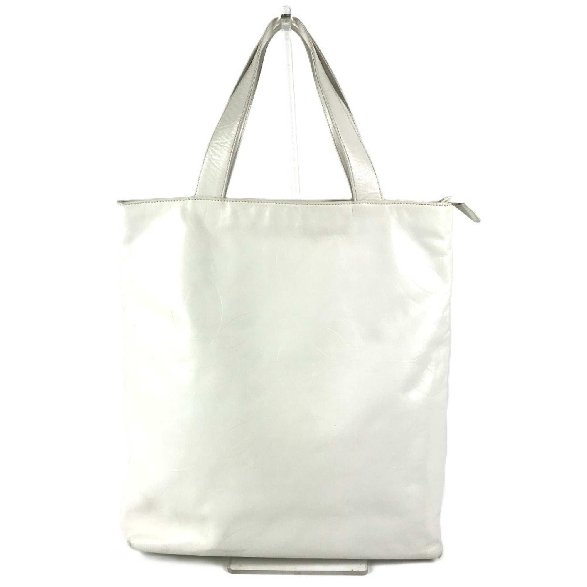 Chanel White Leather Shoulder Bag Tote Bag