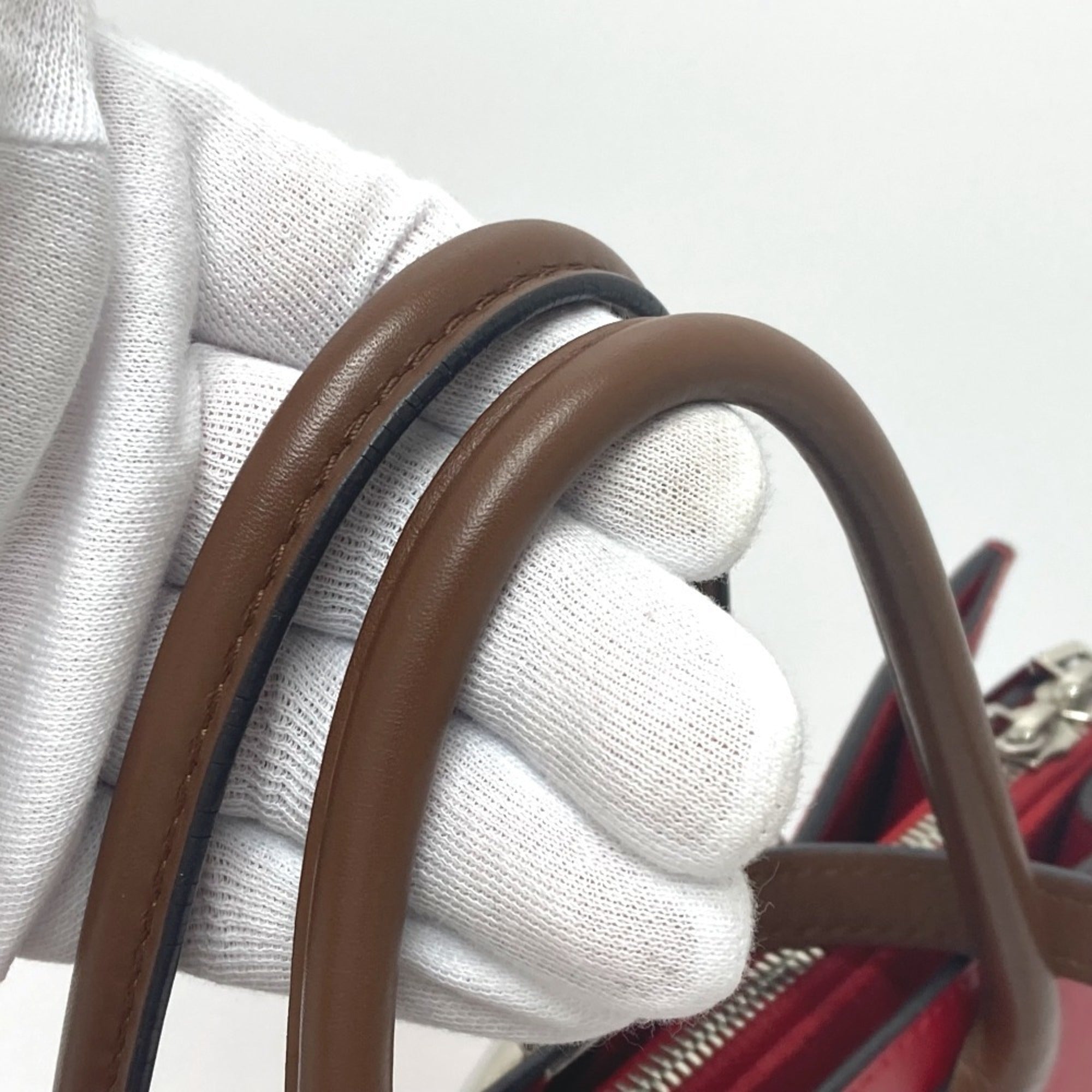 Louis Vuitton Red Color Leather Tote Bag