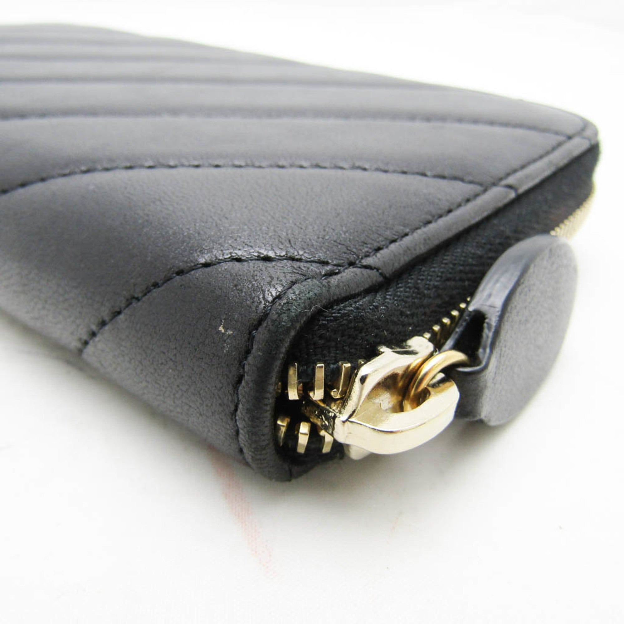 Chanel Black Leather Long Wallet (Bi-Fold)