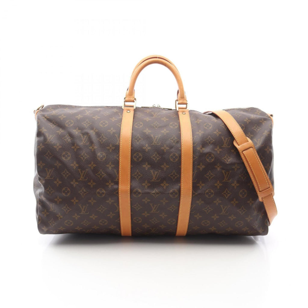 Louis Vuitton Brown Monogram Coated Canvas Leather Boston Bag Handbag