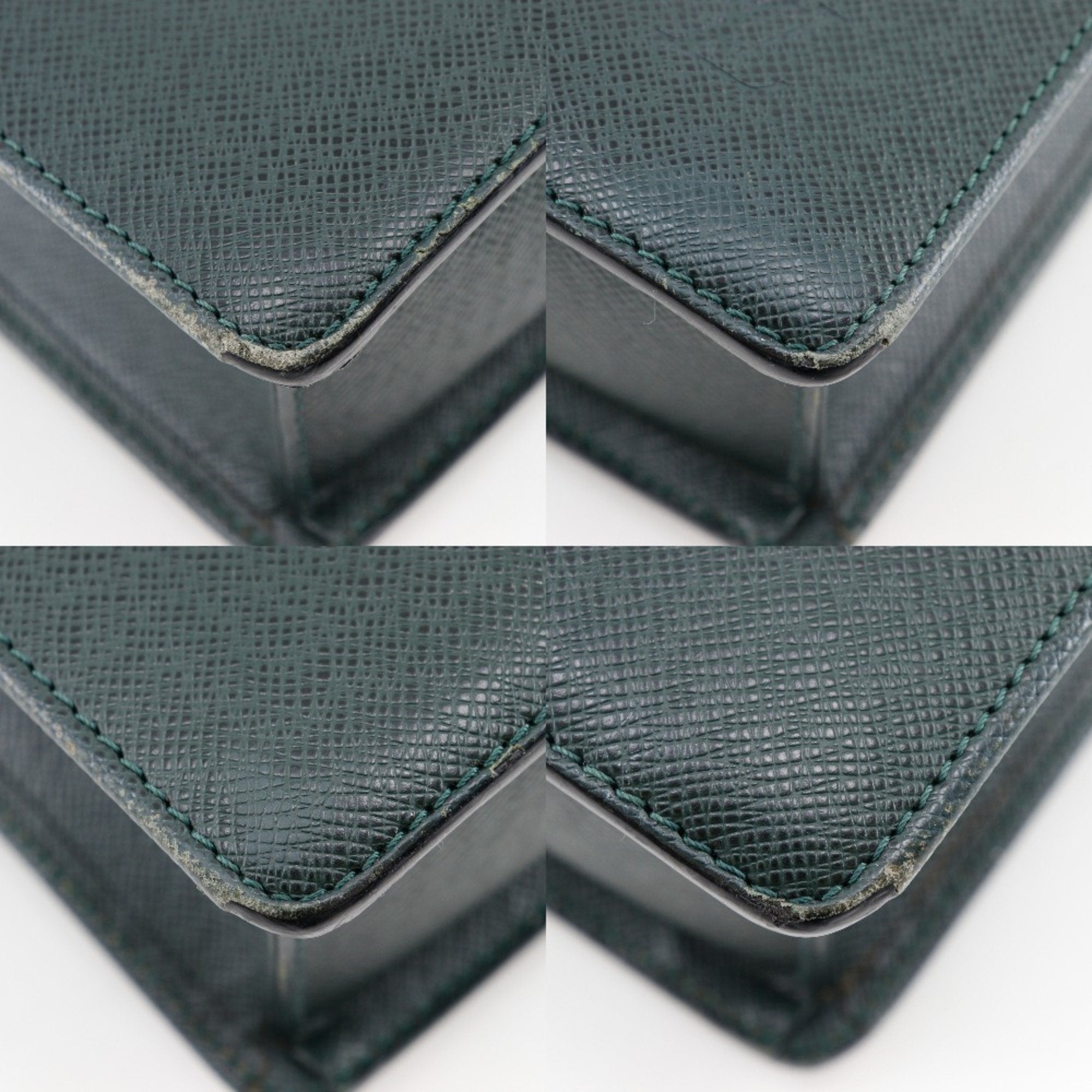 Louis Vuitton Episea Green Taiga Leather Briefcase