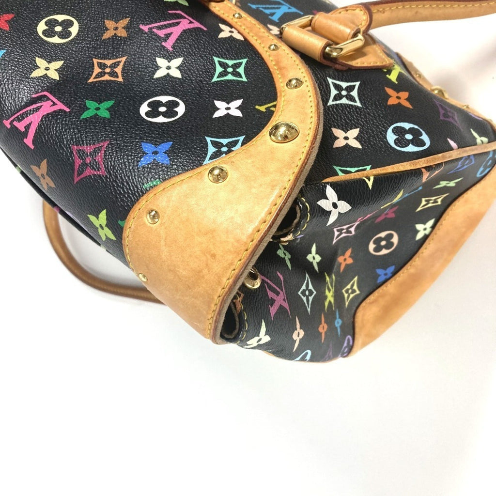 Louis Vuitton Black Multi-Color Noir Monogram Multicolore Canvas Handbag Shoulder Bag Tote Bag