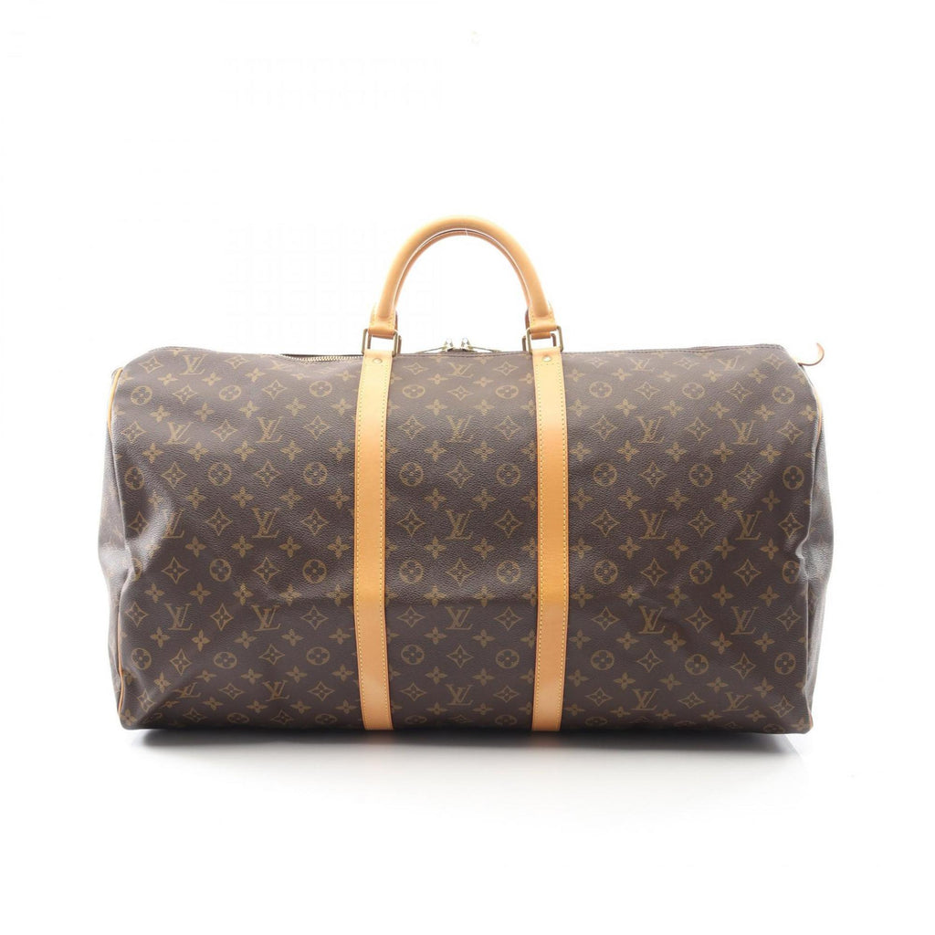 Louis Vuitton Brown Coated Canvas Leather Boston Bag Handbag