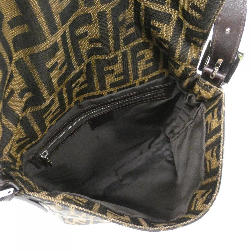 Fendi Baguette Brown Canvas Shoulder Bag