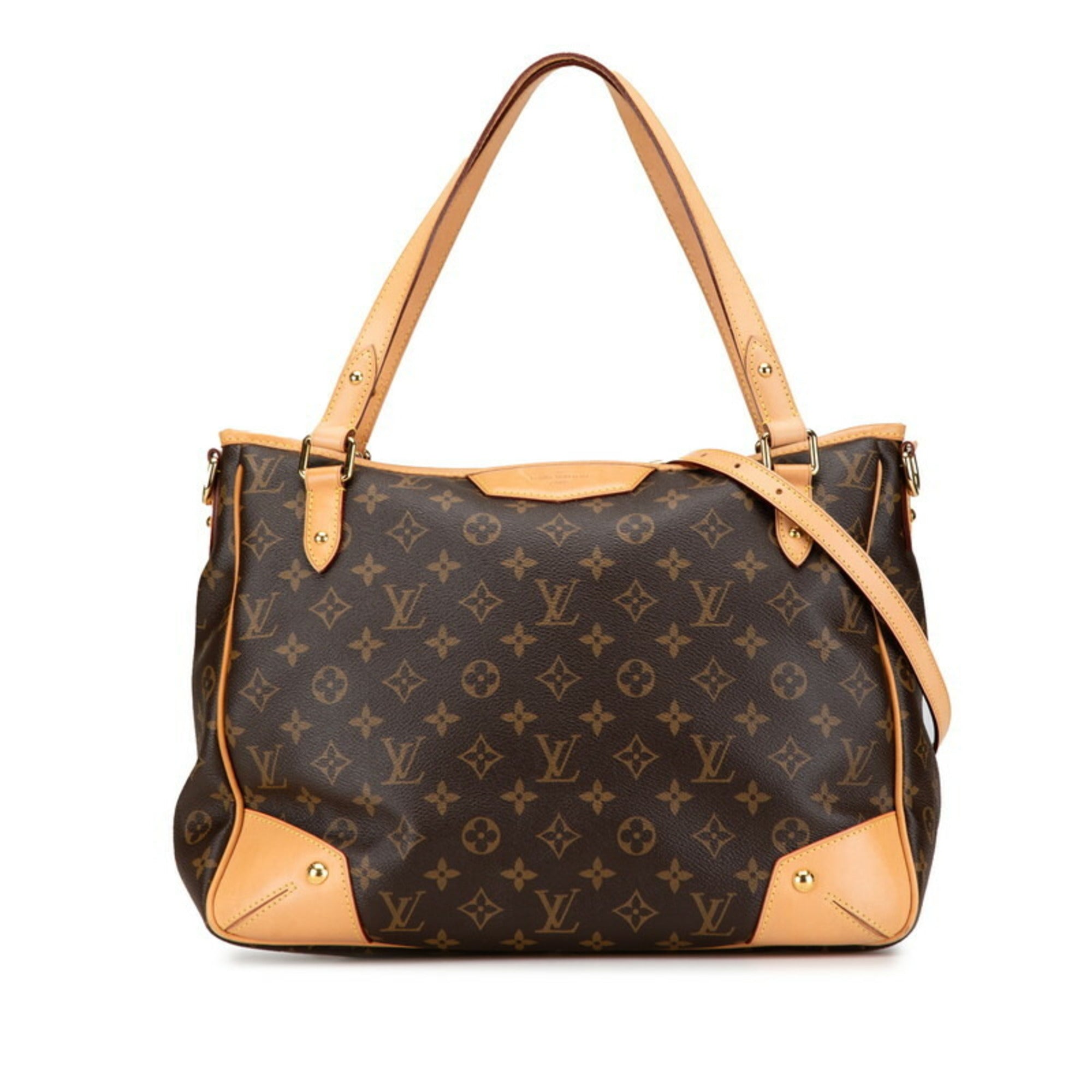 Louis Vuitton Brown Pvc Leather Shoulder Bag Tote Bag