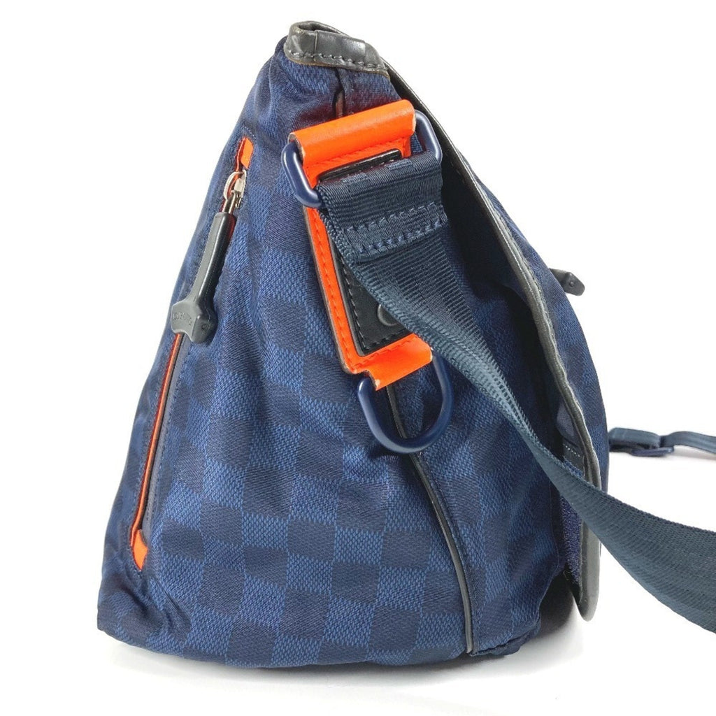 Louis Vuitton Navy Orange Leather Nylon Messenger Bag Shoulder Bag