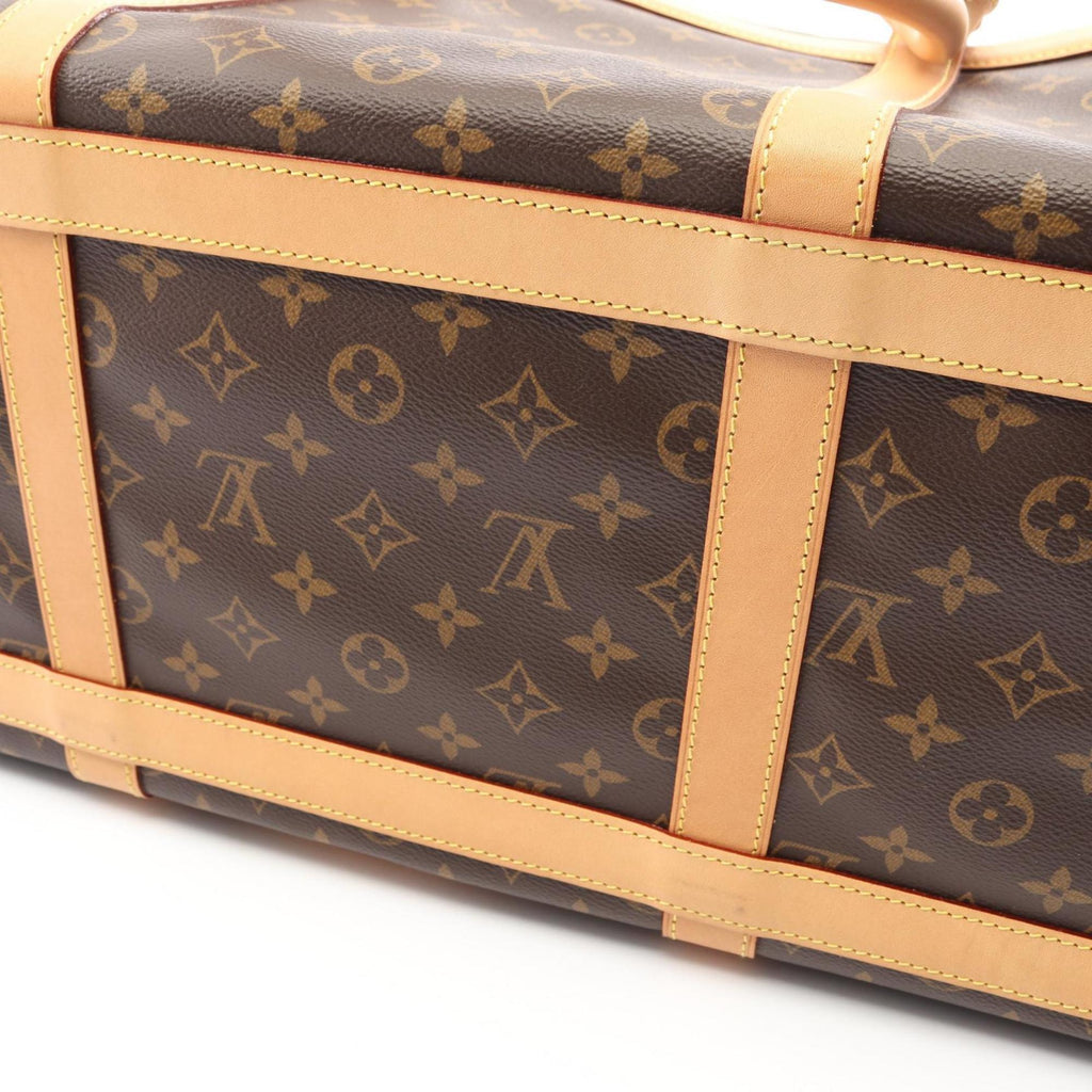 Louis Vuitton Brown Monogram Coated Canvas Leather Boston Bag