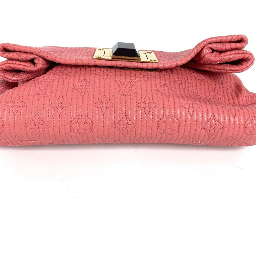 Louis Vuitton Pink Rose Leather Clutch Bag