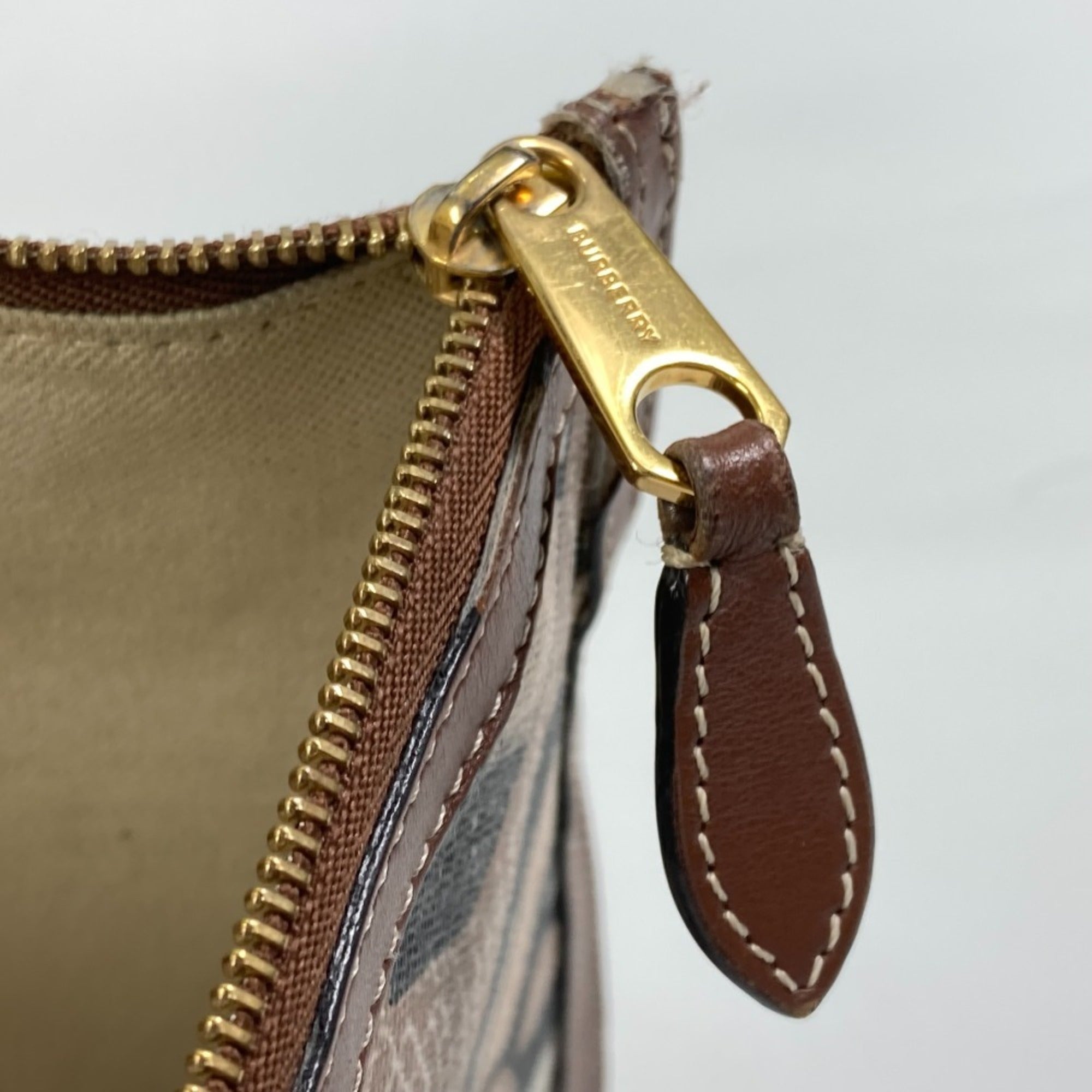 Burberry Brown Pvc Leather Clutch Bag