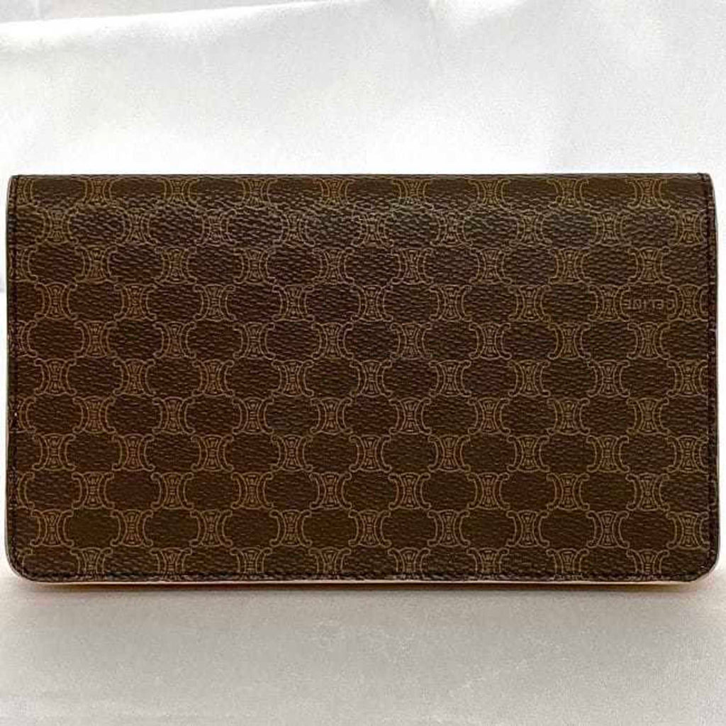 Celine Macadam Brown Pvc Long Wallet (Bi-Fold)