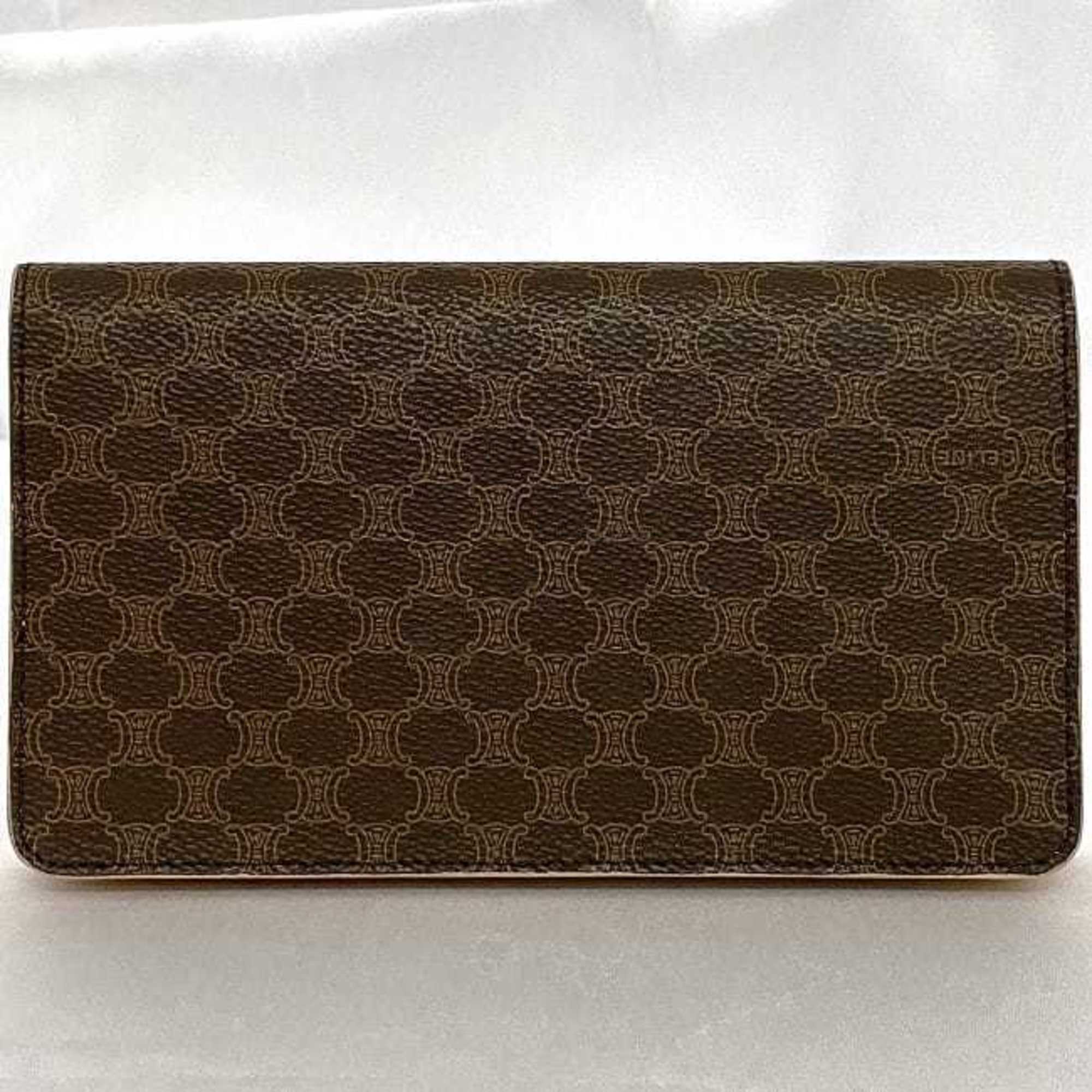 Celine Macadam Brown Pvc Long Wallet (Bi-Fold)