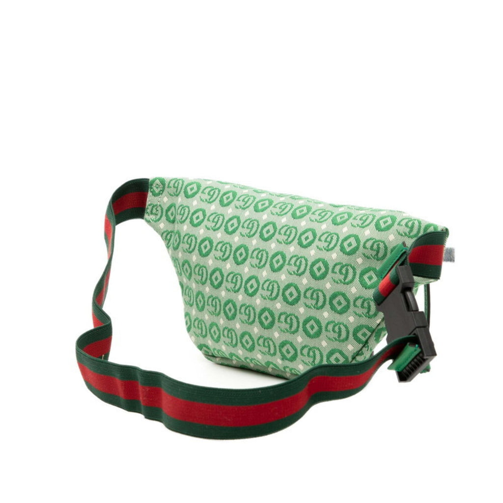 Gucci Green Multi-Color Canvas Sling Bag (Pre-Owned)