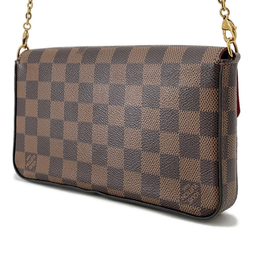 Louis Vuitton Damier Damier Canvas Ebene Red Color Pochette