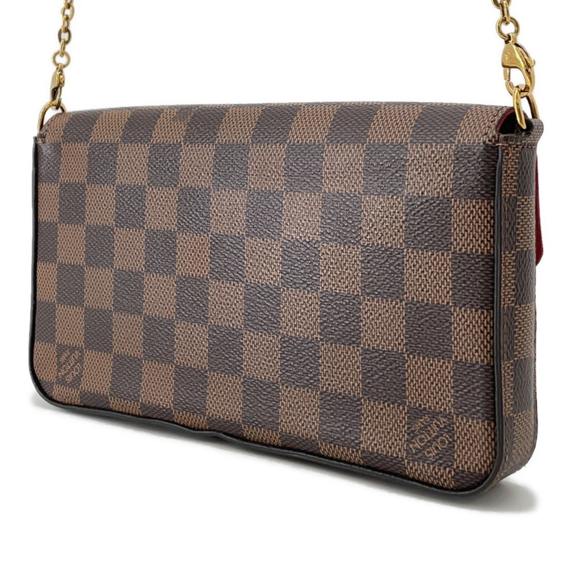 Louis Vuitton Damier Damier Canvas Ebene Red Color Pochette
