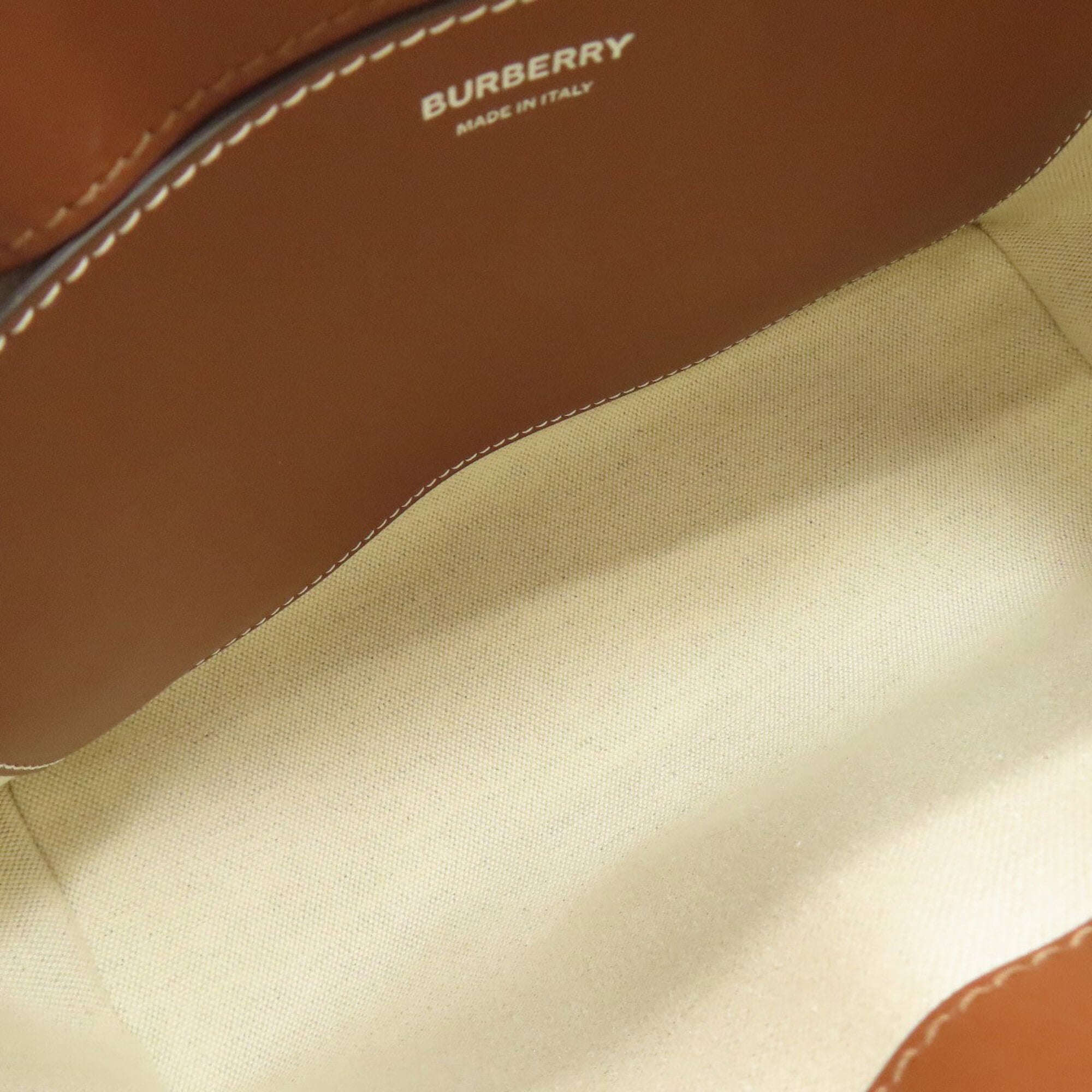 Burberry Black Brown Canvas Leather Shoulder Bag