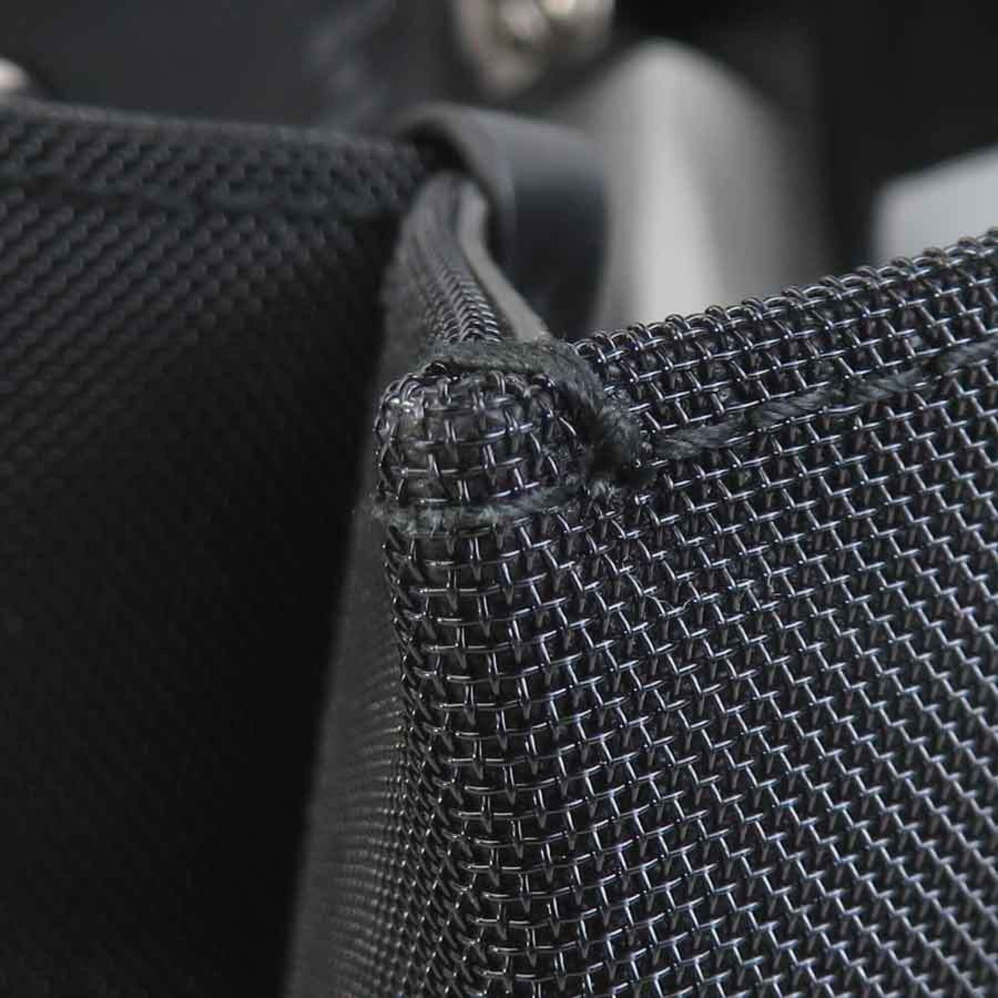 Balenciaga Black Leather Mesh Handbag Tote