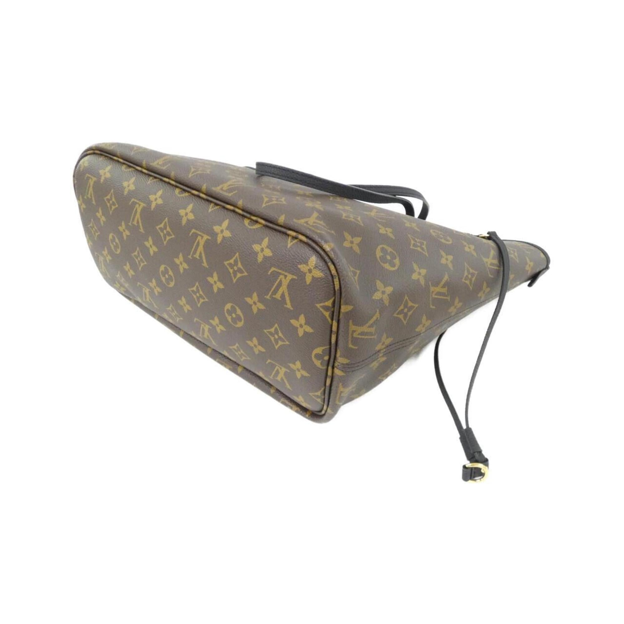 Louis Vuitton Monogram Black Marron Coated Canvas Leather Handbag