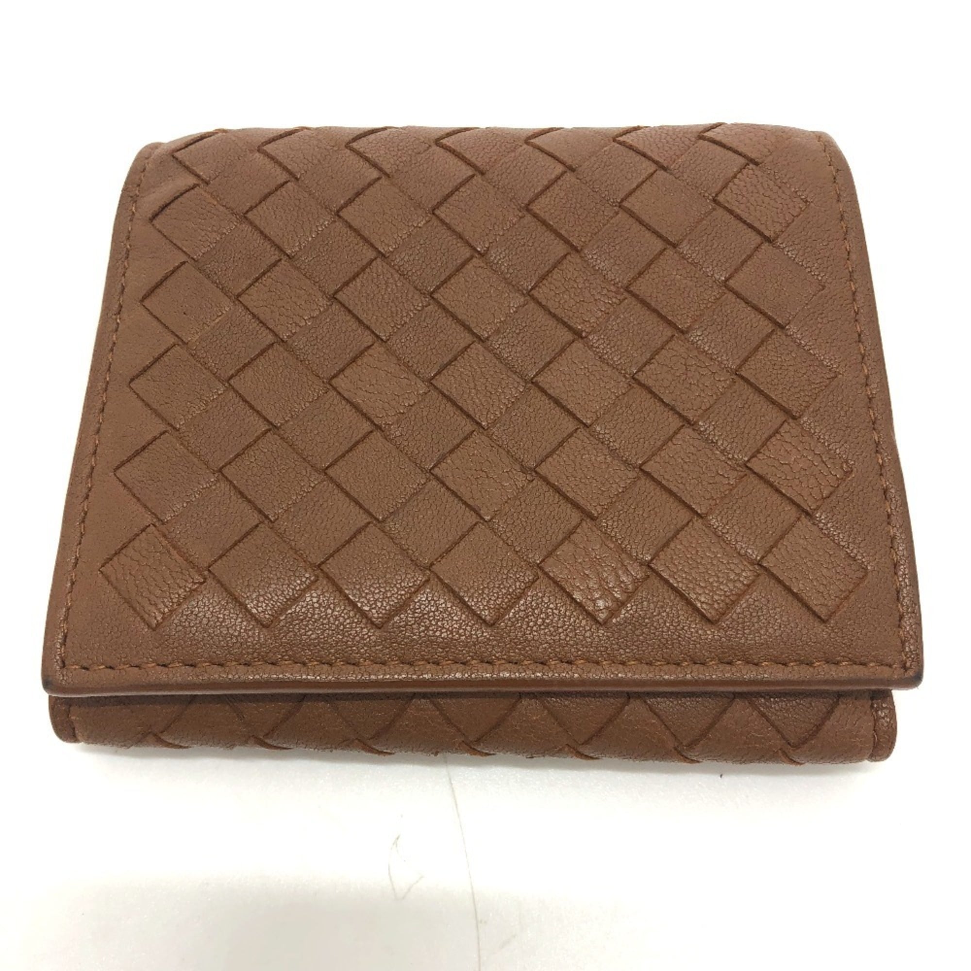 Bottega Veneta Intrecciato Brown Leather Wallet (Tri-Fold)