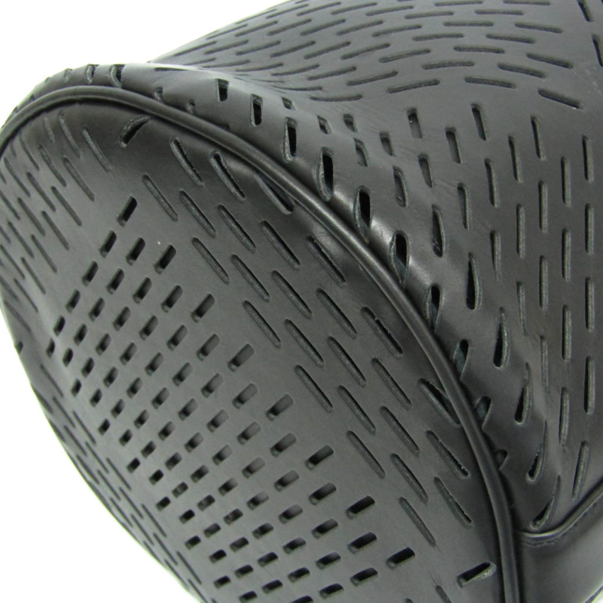 Bottega Veneta Paper Bucket Bag Perforated Leather Black Leather Shoulder Bag Bag